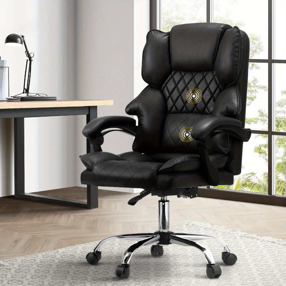Adjustable Leather Reclining Massage Office Chair - home offices – main product view