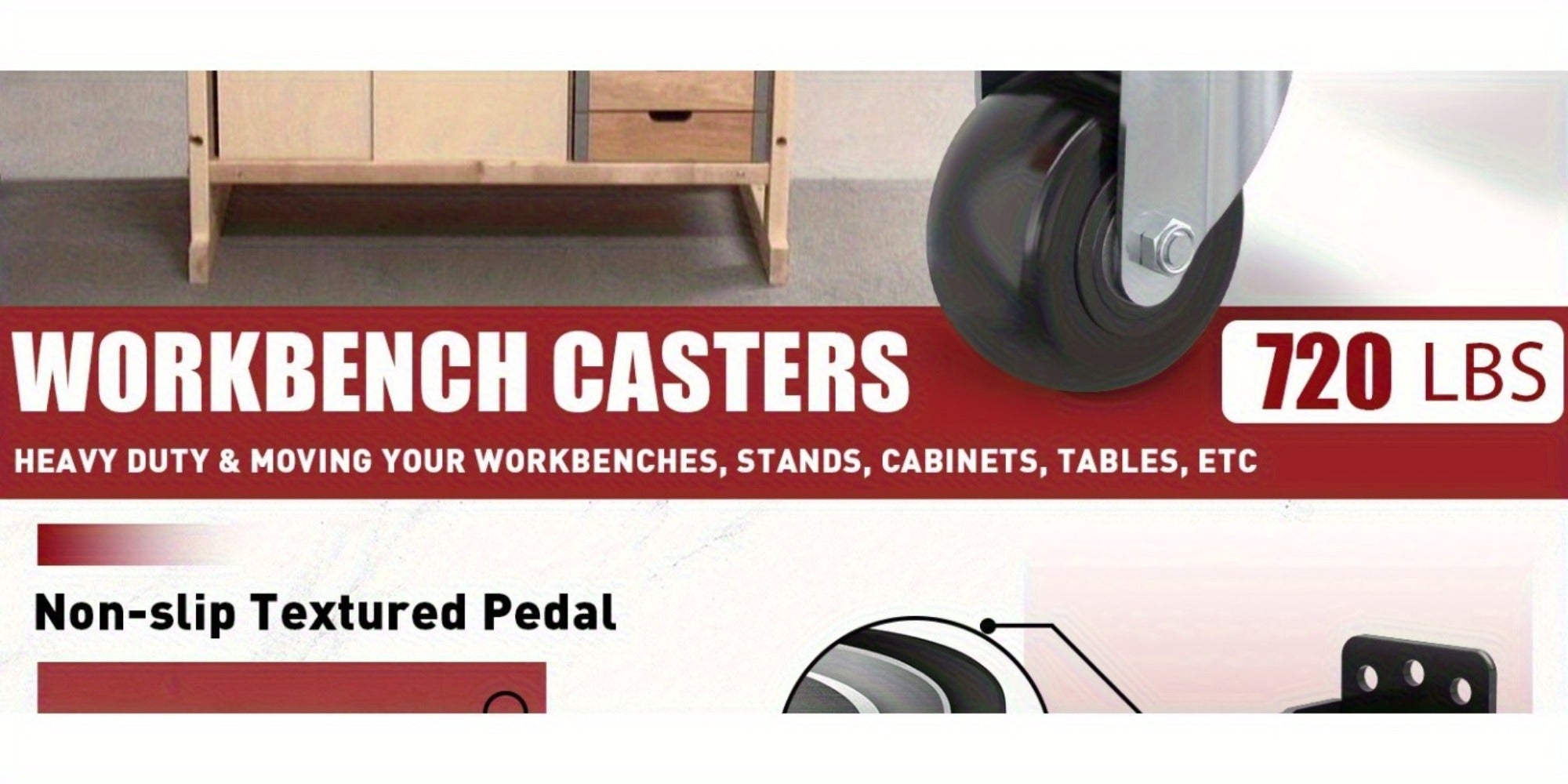 Retractable Workbench Caster Wheel Set detail view 10 for Australian shoppers
