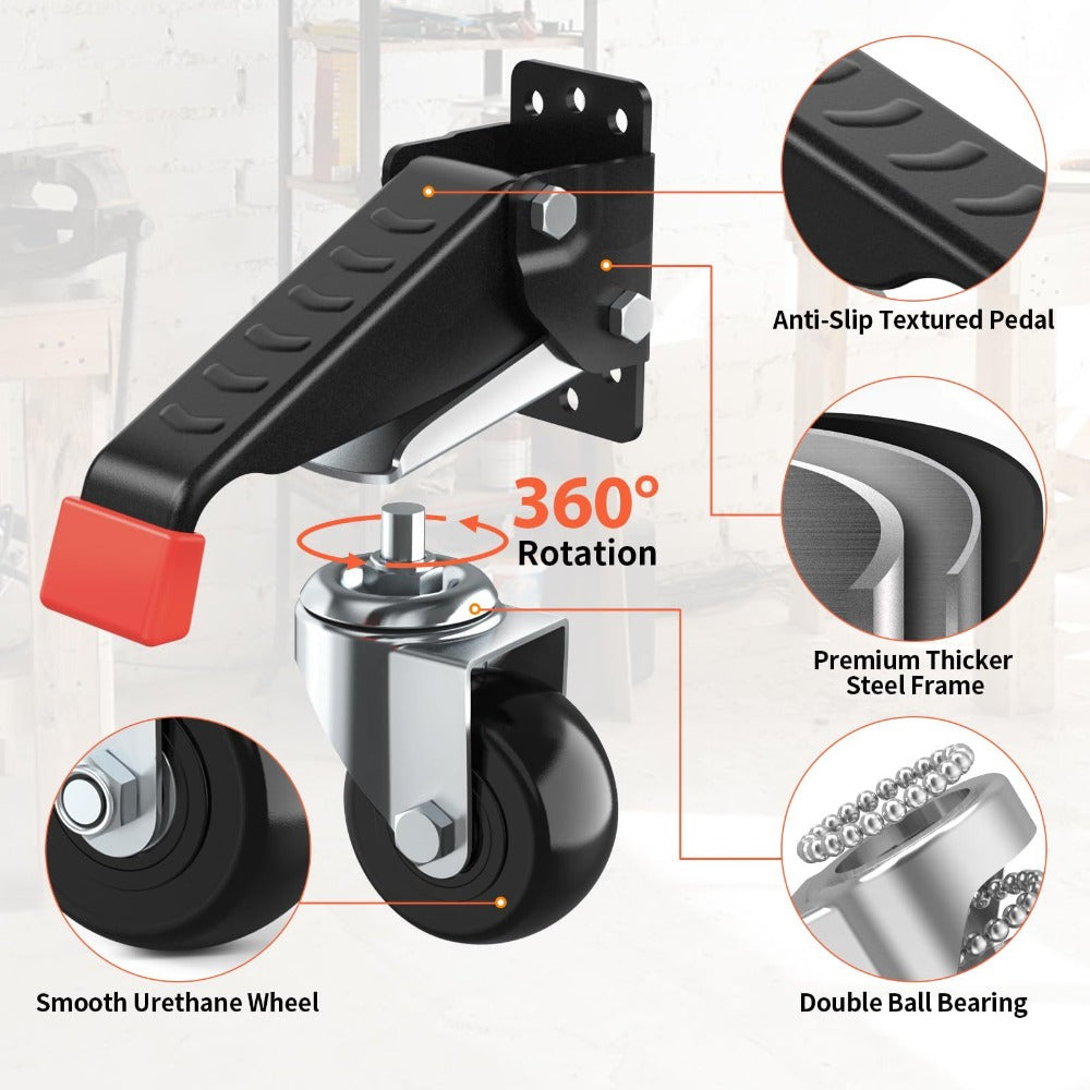 Retractable Workbench Caster Wheel Set main product view for Australian shoppers
