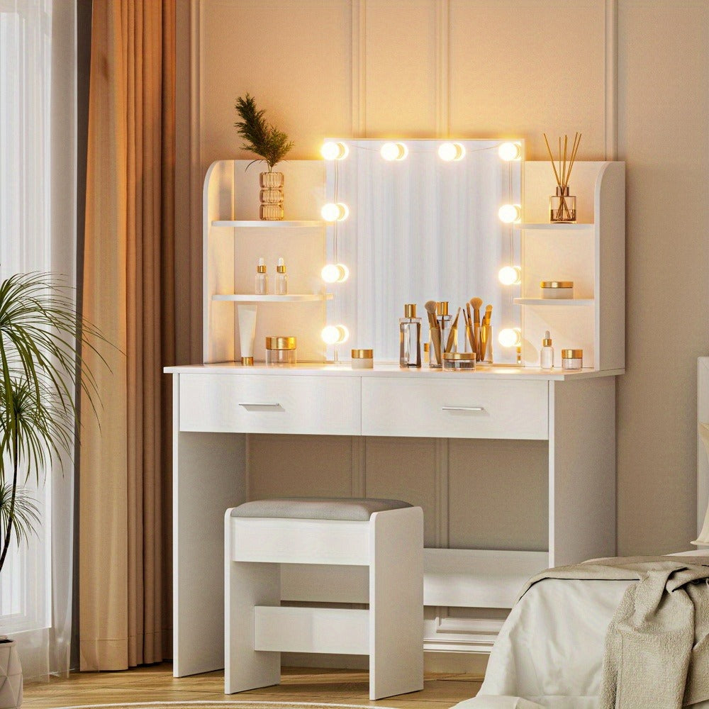 Adjustable White Vanity Dressing Table for organised Australian homes