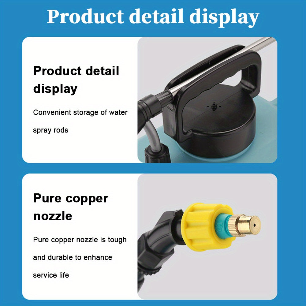 5/8L Electric Sprayer, Lawn And Garden Sprayers, Battery-Operated Sprayer Featuring 3 Mist Nozzles, Garden Sprayer with Adjustable Shoulder Strap, Rechargeable Weed Sprayer for Lawns
