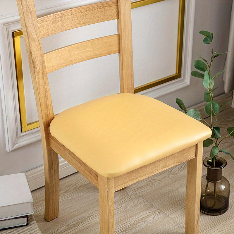 4/6pcs 100% PU Leather Dining Chair Slipcovers - Removable Upholstered Chair Cushion Cover for Dining Room, Kitchen, Hotel, And for Home Decor, Halloween Decorations for Home, Valentine'S Day for Home Decorations