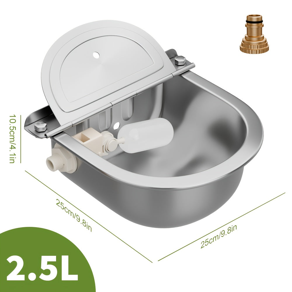 Stainless Water Trough Bowl Automatic Drinking for Dog Horse Chicken Auto Fill