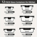 Airtight Glass Food Storage Container Set - Everyday for Kitchen – alternate product view
