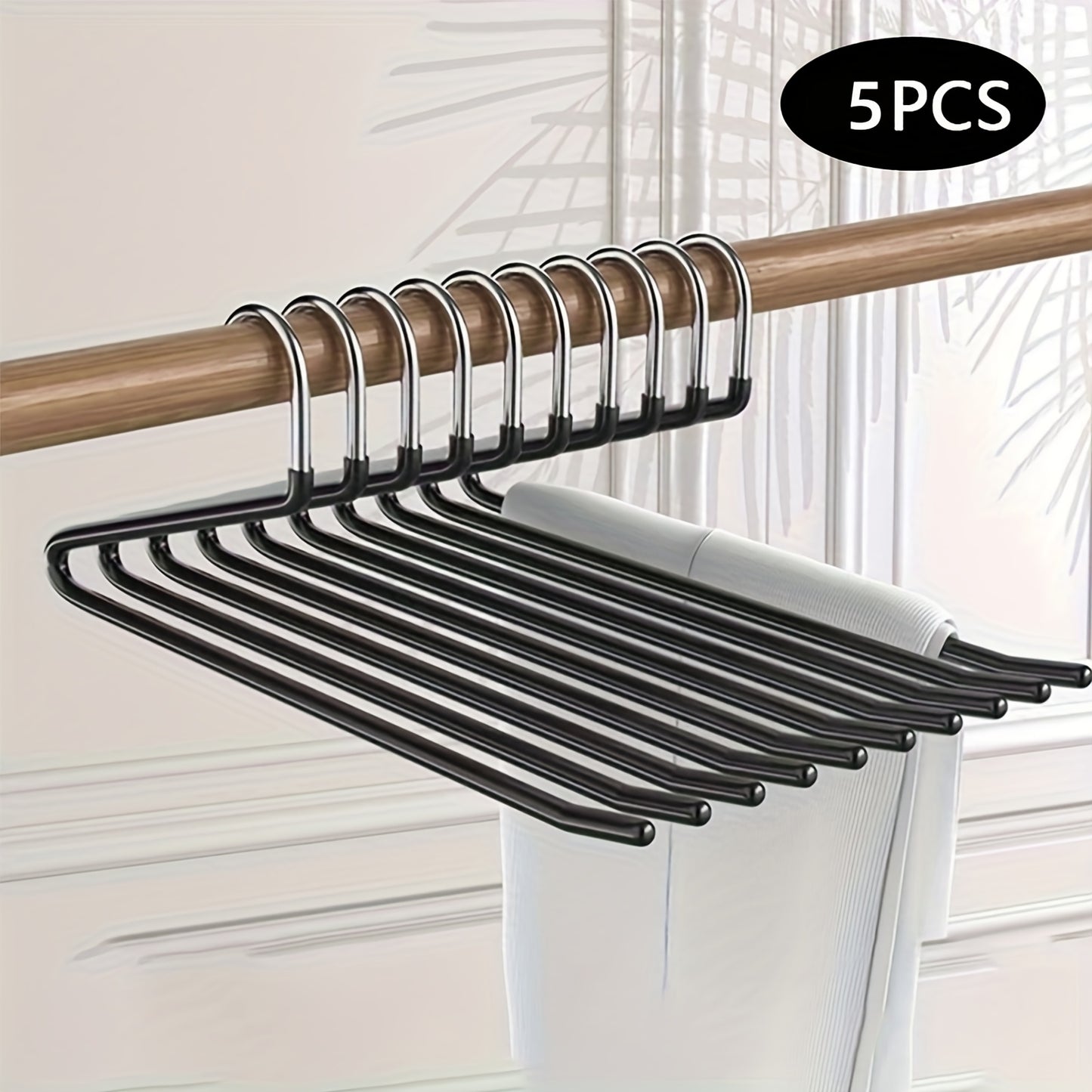 Set of 5 Sturdy Metal Z-Shaped Hangers Designed to Save Space, Perfect for Both for Home And Retail Use, Ideal for Organizing Clothes in Your Wardrobe with a Modern Nonslip Design