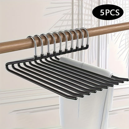 Set of 5 Sturdy Metal Z-Shaped Hangers Designed to Save Space, Perfect for Both for Home And Retail Use, Ideal for Organizing Clothes in Your Wardrobe with a Modern Nonslip Design