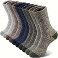 5 Pairs of Men'S Merino Wool Socks, Warm Wool Hiking Socks Extra Thick Winter Crew Socks for Valentine'S Day Gifts, Gifts (US Sizes 7-13)