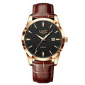 LIGE Fashion New Quartz Watch with Glow Businessmen Watch Single Calendar Three Needle Simple Pu Leather Band Watch Men's Business Watch