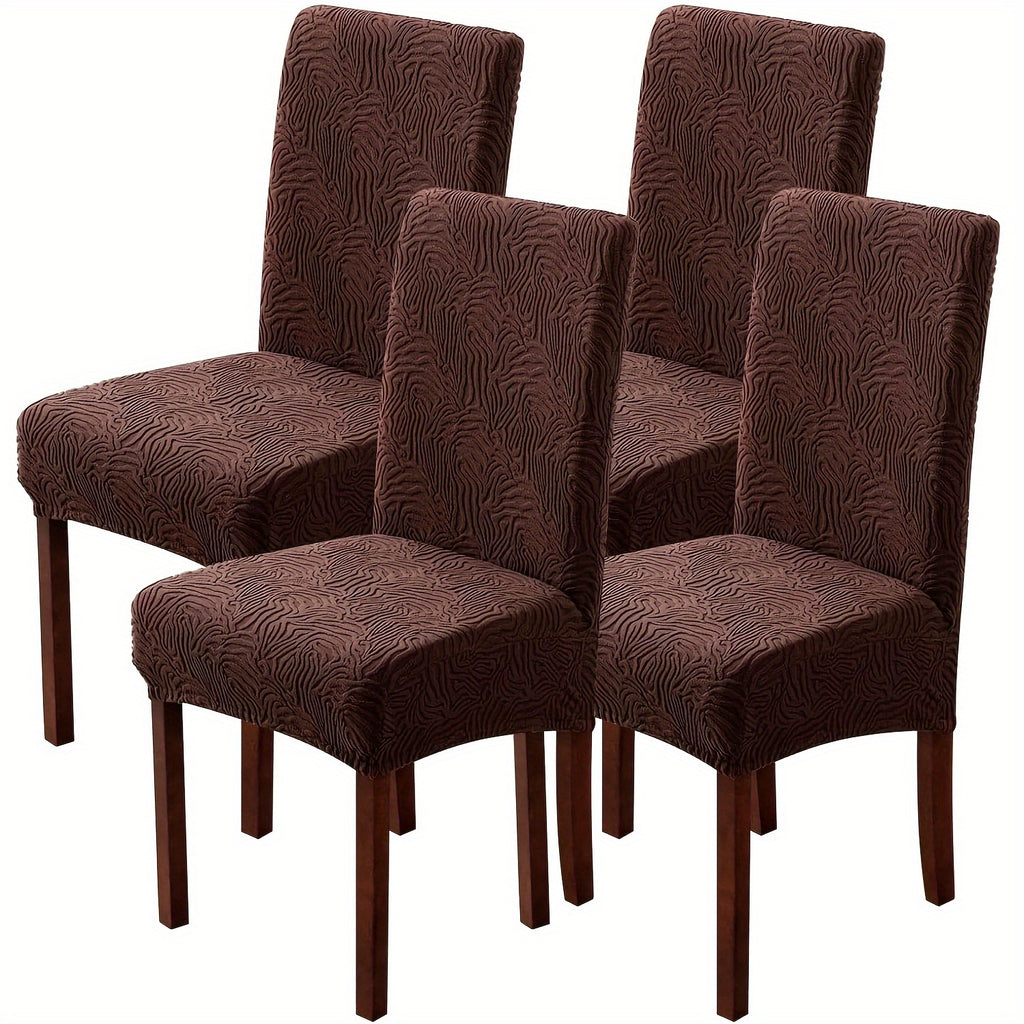 4/6pcs High Quality Chair Covers for Dining Room, Stretch Jacquard Dining Chair Slipcovers Removable Washable Chair Protector for Kitchen, Hotel, Restaurant