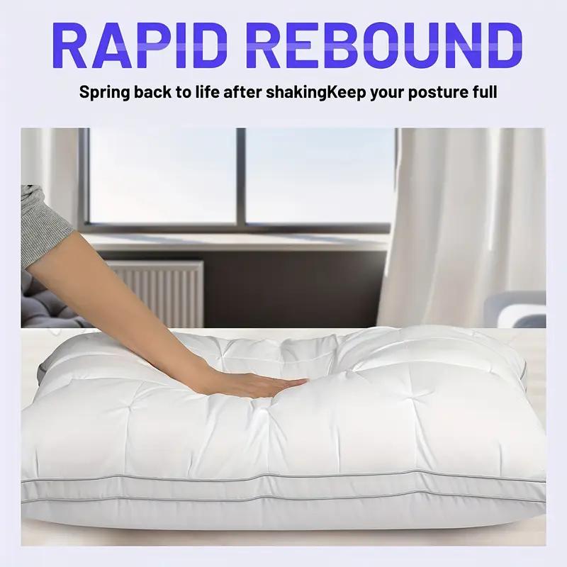 1/2pcs Of Sleep Bread Pillow, Hotel Quality Fiber Filled, Breathable Outer Cover, Suitable for Home And Hotel Use, Fluffy Pillow Suitable for Bed, Outdoor, Sofa, Hotel Pillows, Minimalist Decor, Contemporary Design, Quilted Stitching