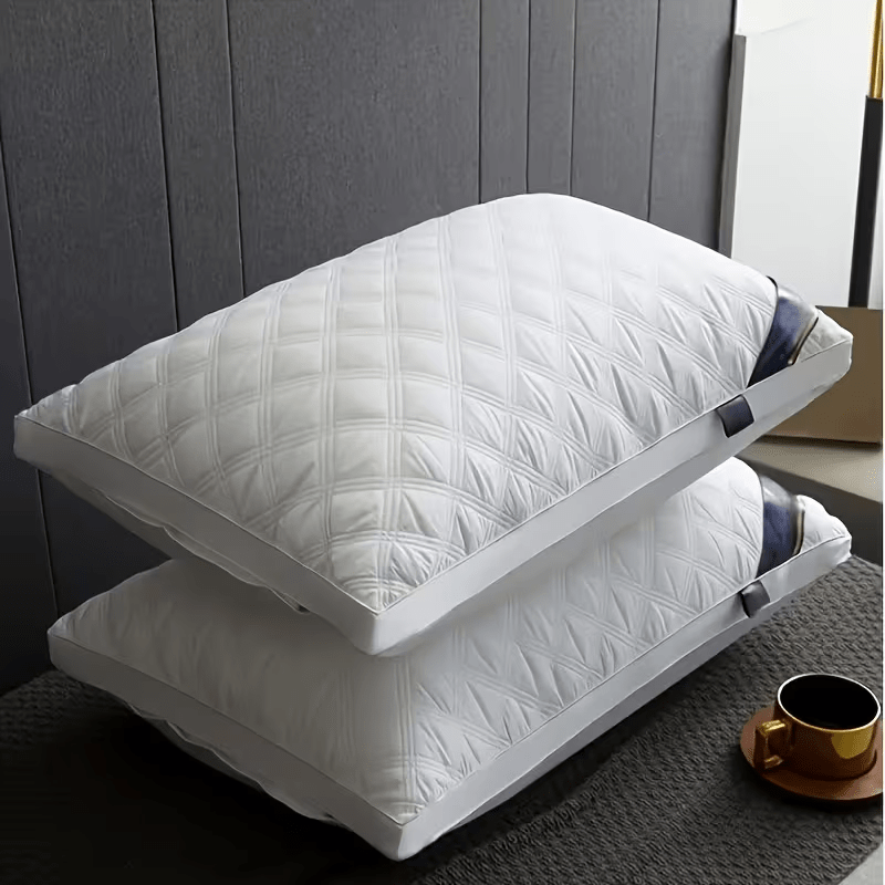 2pcs Luxury Hotel Pillow Core, Hypoallergenic, Ultra Thick And Fluffy for Promoting High-Quality Sleep, Support with Neck Protection And Zipper Closure - Perfect Family Use Gift, Bed Pillows, for Sleeping Queen Size, Side Pillows for Sleeping