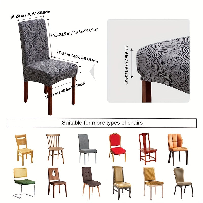 4/6pcs High Quality Chair Covers for Dining Room, Stretch Jacquard Dining Chair Slipcovers Removable Washable Chair Protector for Kitchen, Hotel, Restaurant