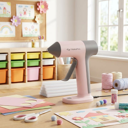 4V Cordless Hot Melt Glue Gun 30-Second Rapid Preheating Anti-Drip Design USB-C Rechargeable Home Repair Essential Includes 10 7MM High-Viscosity Glue Sticks Pink Glue Gun Craft Glue Gun- Glue Gun-Small Glue Gun