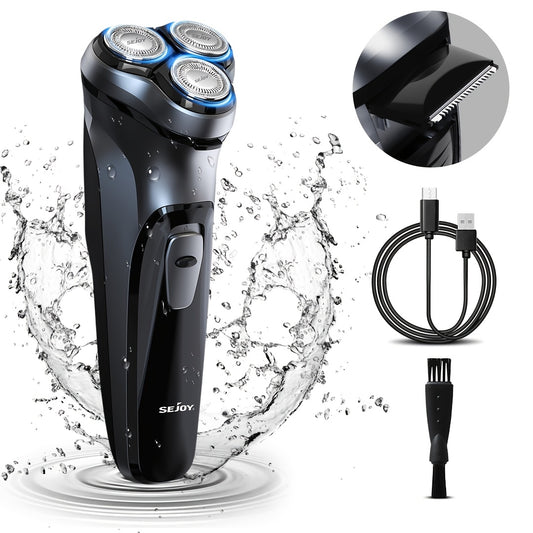 Blade Head Sold Separately Electric Razor for Men, SEJOY Electric Shaver for Men Face, Rechargeable Wet Dry Shaver with Pop Up Trimmer, 1 Hour Fast Charging, 3D Floating Head, LCD Power Indicator