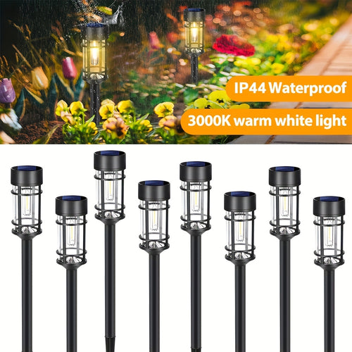 8 Pack Outdoor Solar Street Lights, Solar Garden Lights, Bright LED Street Lights, Solar Powered, Suitable for Outdoor Patio Lawn Walkway Driveway Decoration Landscape Lighting