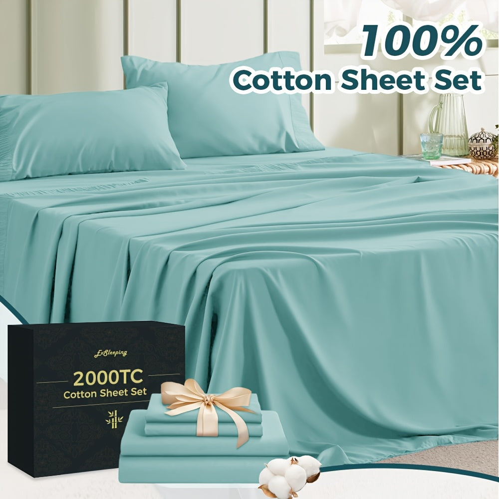 Cooling 2400TC Cotton Bed Sheet Set – 3/4pcs for Home & Guest Rooms – additional product view 41