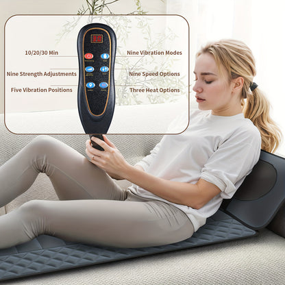 MASSTECK Complete Body Massage Mat Featuring Shiatsu Neck Massager, 3D Lumbar Support &, Back Heating, 10 Vibration Motors, Comprehensive Massager for Neck, Back, Waist, Hips, And Legs, Aids in Body, Ideal Massager Gift for Parents, Women, And Men