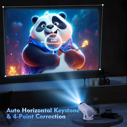 Hy300Pro High-Definition Smart Projector, Local 1280 X 720P Resolution, Supports 4K Resolution, Mini Portable Projector, 180° Rotation Adjustment, Network Connection, No Projection Screen Required