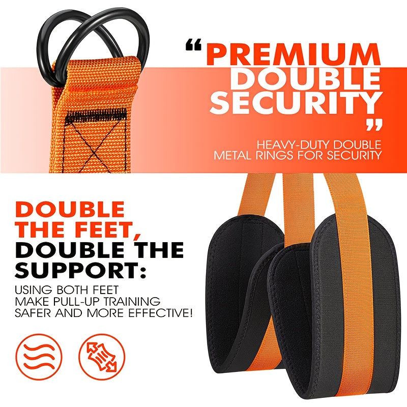 Heavy-Duty Pull-Up Assistance Bands with a Capacity of 136.08KG, Designed for Workouts That Include Foot Rests And Adjustable Height for Strength Training And Gym Use