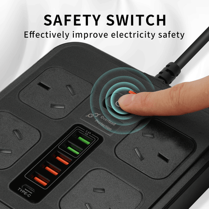Smart Koala 10-in-1 Multi Ports Power Strip with USB & Surge Protection, 4 Outlets & 5 USB Ports, 1.8m Extension Cord, Wall Mountable, Ideal for Home Office & Gaming Consoles, 2500W Max Load Capacity, Gaming Console Accessory | Compact Power Strip | Effic