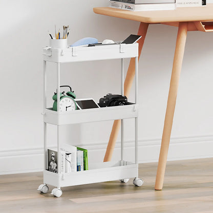 3Tier/4Tier Slim Rolling Storage Rack, Trolley Storage Rack, Detachable Storage Rack, Office Storage Rack, Office Multi-Function Trolley Mobile Shelf Unit, Multi-Purpose Suitable for Office, Kitchen