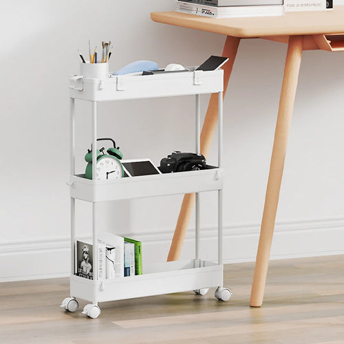 3Tier/4Tier Slim Rolling Storage Rack, Trolley Storage Rack, Detachable Storage Rack, Office Storage Rack, Office Multi-Function Trolley Mobile Shelf Unit, Multi-Purpose Suitable for Office, Kitchen