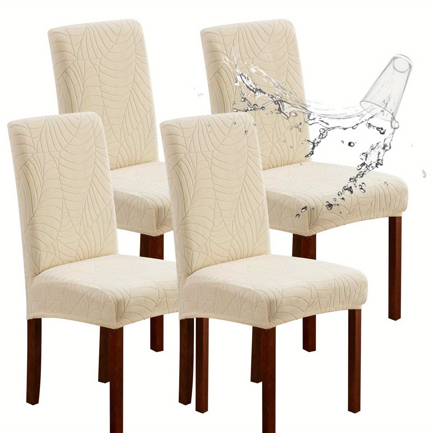 4/6pcs High Quality Chair Covers for Dining Room, Stretch Jacquard Dining Chair Slipcovers Removable Washable Chair Protector for Kitchen, Hotel, Restaurant