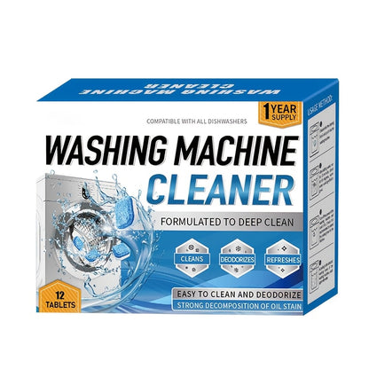 Powerful Descaler Washing Machine Cleaner Tablets 12/24 Pack - Deep Cleaning For HE Front Loader Top Load Washer - Septic Safe Deodorizer Clean Drum