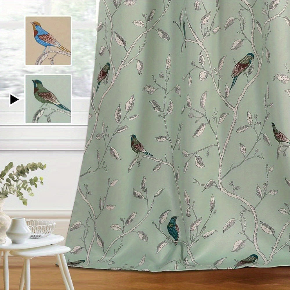 Blackout Curtains for Bedroom/Living Room Printed Pattern Blackout Curtain Draperies, Classic Eyelet Modern Decoration