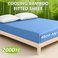 2200TC Bamboo Fitted Sheet - Breathable, Cooling, Comfortable, 40CM Deep Pocket, Highly Elastic, Stylish for Bedrooms, Guest Rooms, Hotels, And Student Dorms - Ideal for Comfort Enthusiasts