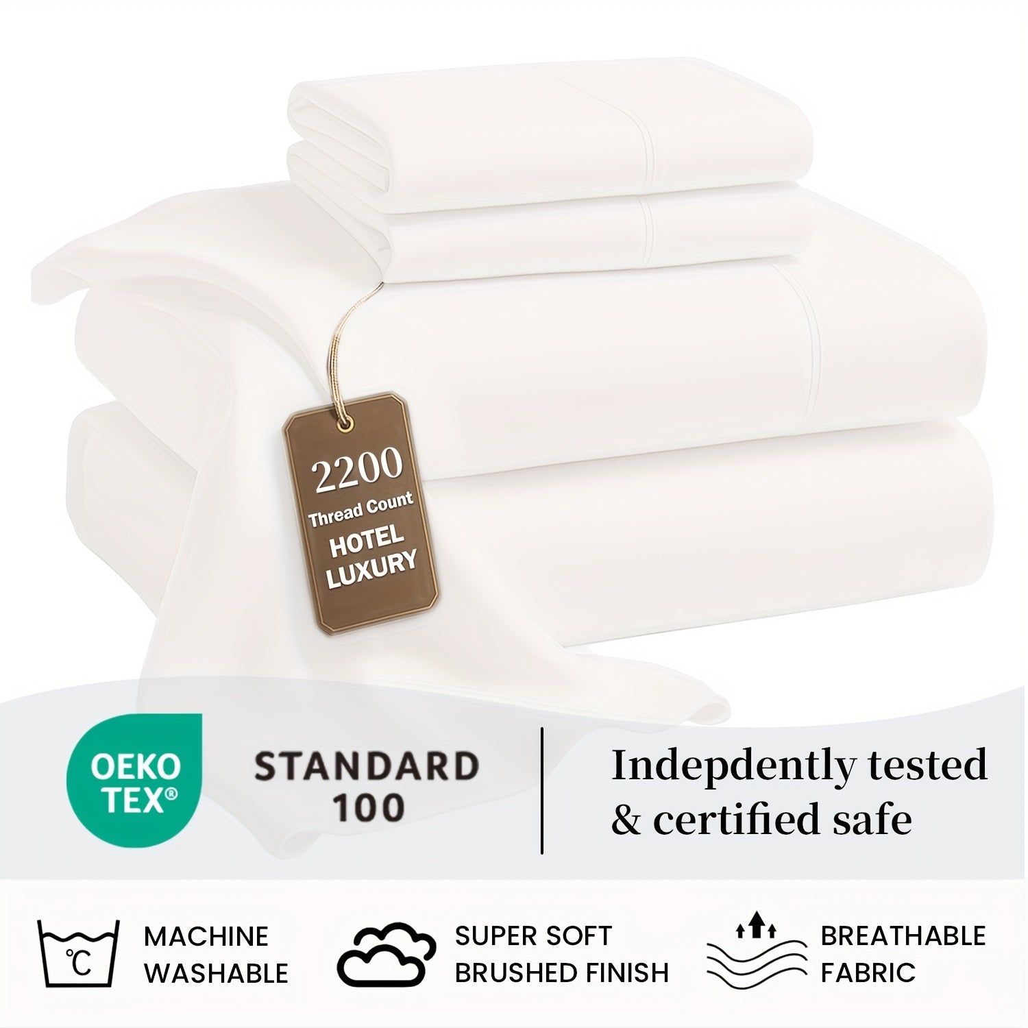 Soft Bed Sheet Set – 4-Piece 36cm Deep-Pocket Bedding – additional product view 43
