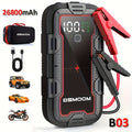 12V Car Jump Starter 8000A Peak Auto Battery Booster Pack, 26800/21800/12800 Mah Power Bank, Lithium Jump Box With LED Light LCD Screen (Up To All Gas Or 10.0L Diesel Engine)