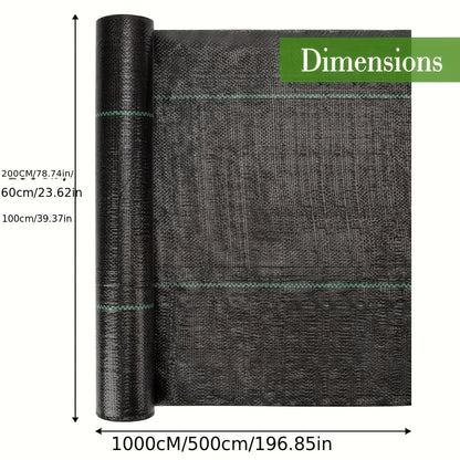 Heavy-duty Weed Control Fabric, 1pc Black PP Material, Anti-aging, Water-permeable And Breathable Grass Covering Fabric, Suitable For Flowers, Vegetables, Fruit Trees And Gardens To Control Weeds, Lawn Care, And Agricultural Weed Suppression Fabric