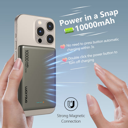 Magnetic Battery 5000/10000 MAh, Slim Wireless Portable Charger Compatible For IPhone 15/15 Plus/15 Pro/15 Pro Max, for iphone 14/13/12 Series