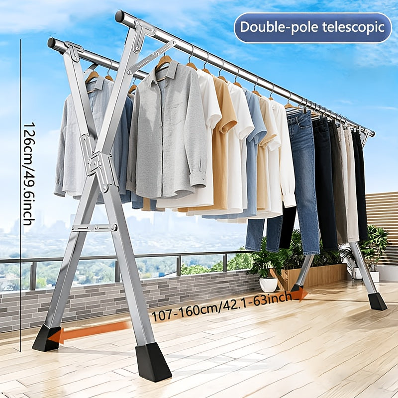 Heavy-Duty Retractable Clothes Drying Rack 160.02cm & 199.9cm - Collapsible & Space-Saving Rust-Resistant for Indoor Outdoor Balcony & Laundry, Drying Racks