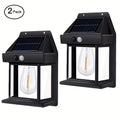 2/4Packs Solar Lights, LED Solar Powered Wall Lantern Outdoor Motion Sensor Lights Garden Security Lamp, Solar Wall Lights Outdoor Motion Porch Lantern Lamp Warm White