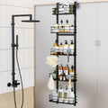 4-Tier Over-The-Door Shower Caddy with Soap Holders, Hanging Shower Caddy with 22 Hooks And 2 Toothbrush Holders, No Drilling Adjustable Hanging Shower Organizer for Bathroom - Space-Saving Bathroom Organizer, Shower Caddies