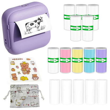 This Compact And Versatile Thermal Wireless Pocket Printer Includes 15 Rolls of Paper And Is Capable of Printing Photos, Labels, Text, And Additional Content