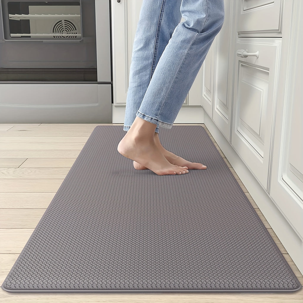 1pc Anti-Fatigue Kitchen Mat Durable PVC, Rectangular Shape, Easy To Clean, Suitable For Kitchen, Laundry, And Dishes