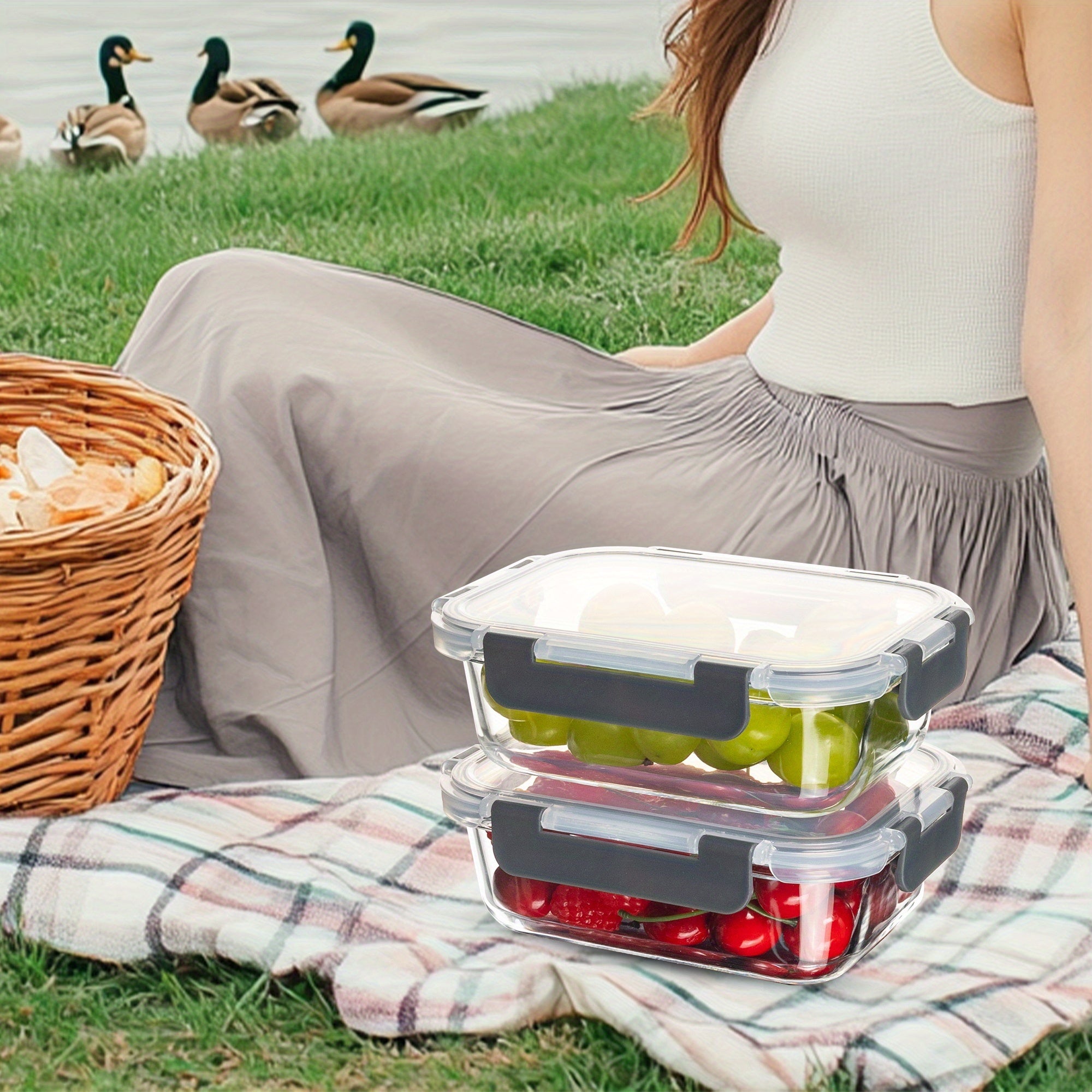 24pcs (12 Containers + 12 Lids) Storage Container Set | Airtight Flip Top Lids, BPA-Free, Freezer and Refrigerator Safe, Leakproof, Dishwasher Safe, Microwave Safe, Multipurpose Use
