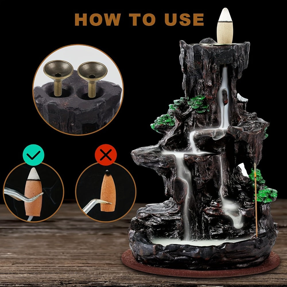 Backflow Incense Waterfall Burner Set detail view 2 for Australian shoppers