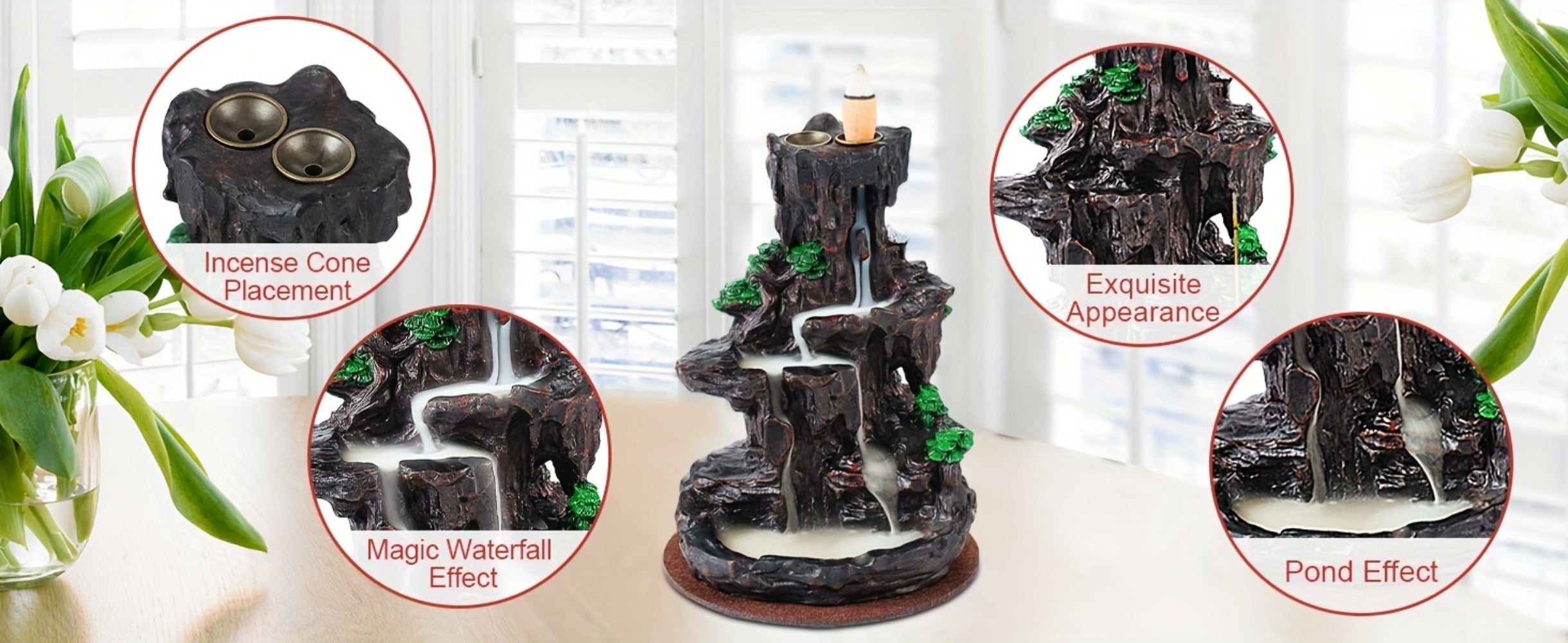 Backflow Incense Waterfall Burner Set detail view 14 for Australian shoppers