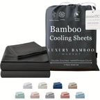 Bamboo Blend Bed Sheet Set – 4-Piece Cooling Deep-Pocket Bedding – additional product view 13