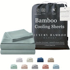 Bamboo Blend Bed Sheet Set – 4-Piece Cooling Deep-Pocket Bedding – additional product view 14