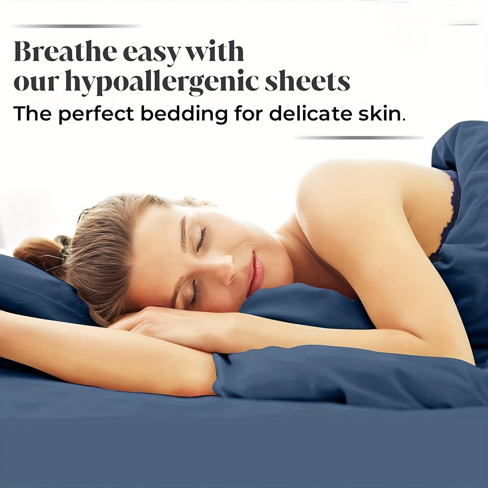 Bamboo Blend Bed Sheet Set – 4-Piece Cooling Deep-Pocket Bedding – additional product view 9