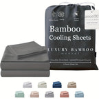 Bamboo Blend Bed Sheet Set – 4-Piece Cooling Deep-Pocket Bedding – feature reference