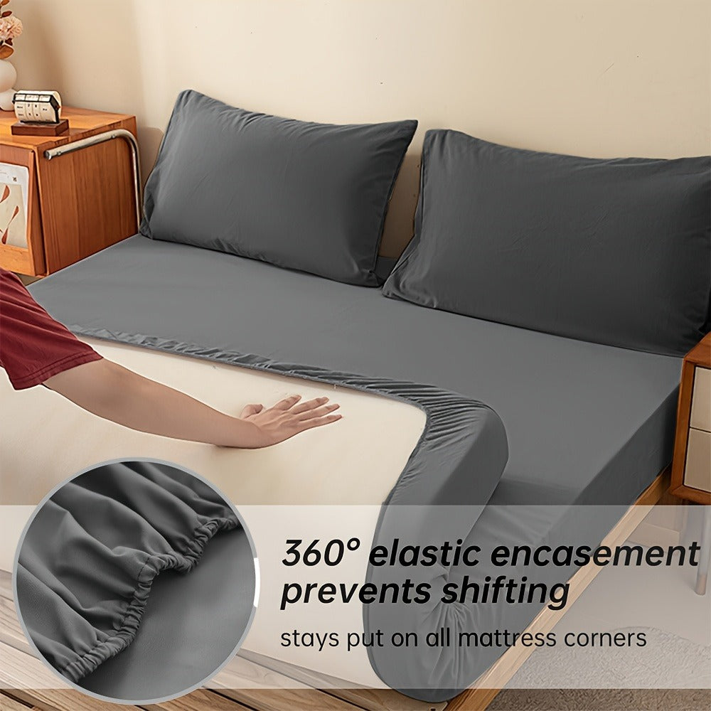 Bamboo Blend Bed Sheet Set – 4-Piece Deep-Pocket Bedding – additional product view