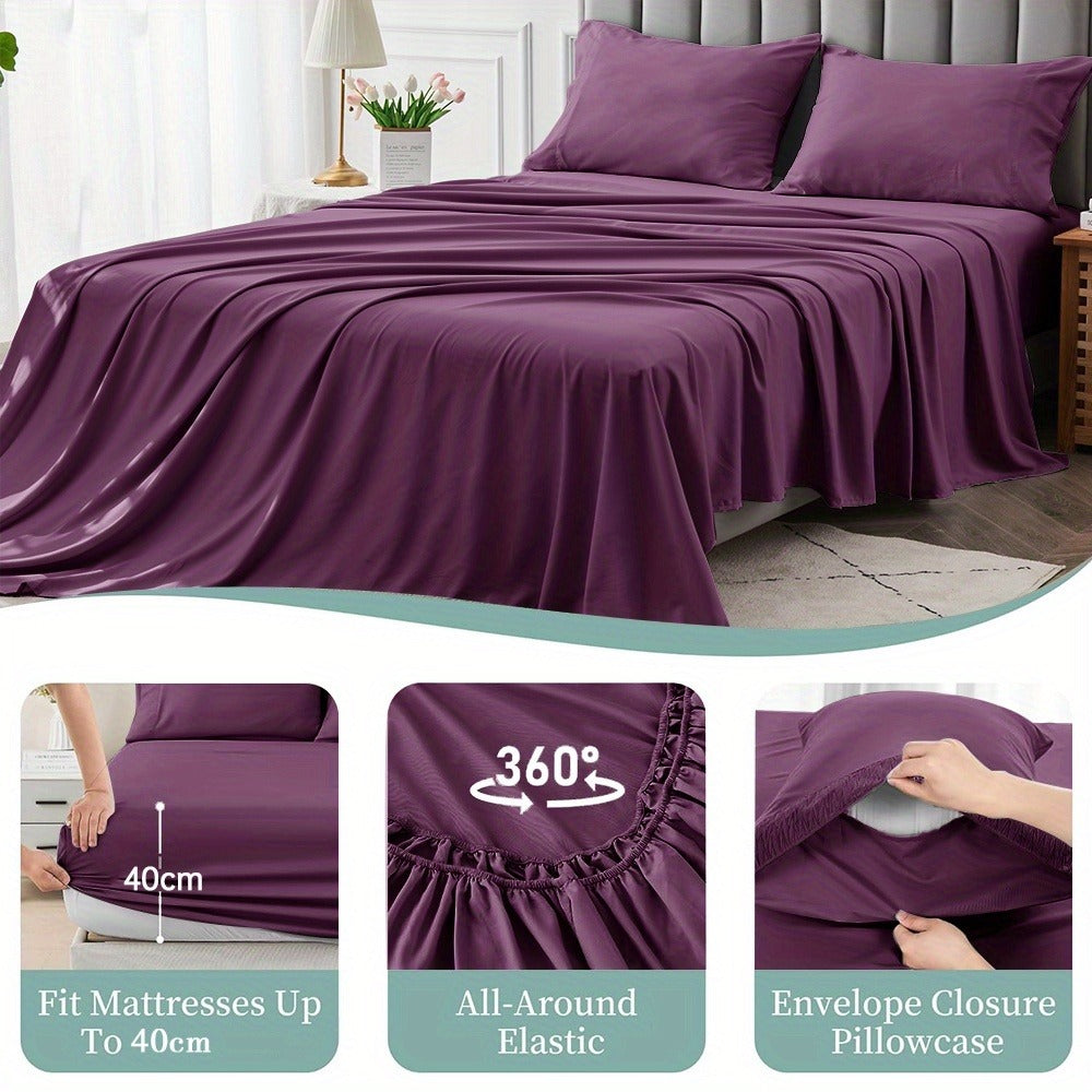 Bamboo Blend Bed Sheet Set – 4-Piece Deep-Pocket Bedding – additional product view 11