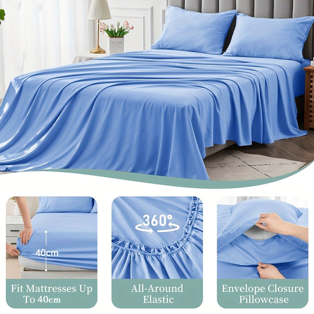 Bamboo Blend Bed Sheet Set – 4-Piece Deep-Pocket Bedding – additional product view 13
