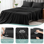 Bamboo Blend Bed Sheet Set – 4-Piece Deep-Pocket Bedding – additional product view 16